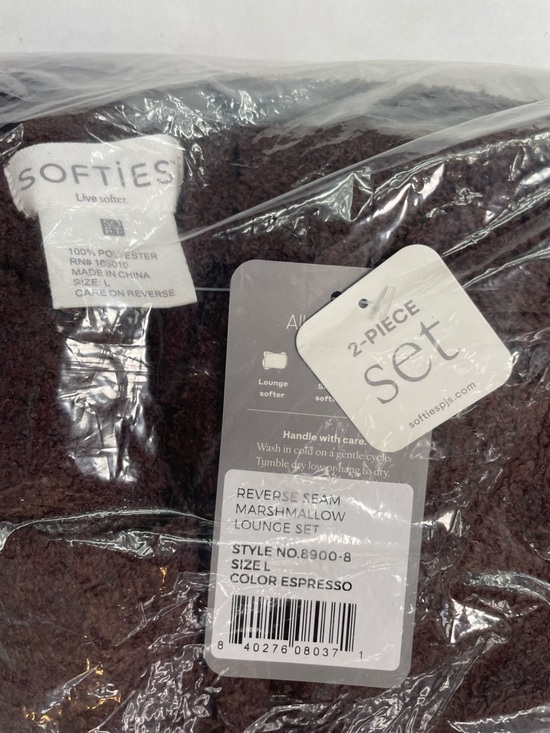 Softies Other - Softies Reverse Seam Marshmallow Lounge Set Espresso 2-PIECE Wmn’s Sz Large NWT